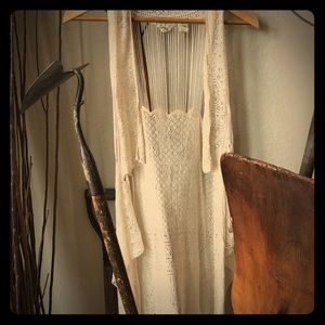 Gimmicks by BKE long cream vest with fringe